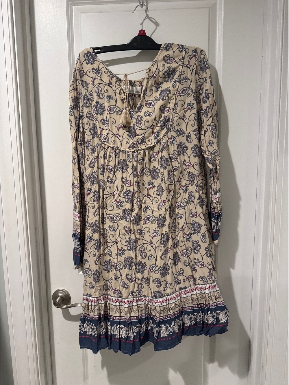 Time and Tru Women's XXL Khaki Combo Rayon Dress